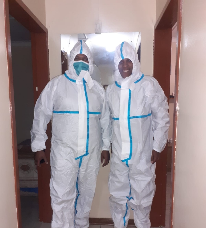 Octagon Cleaning Solutions team in protective gear